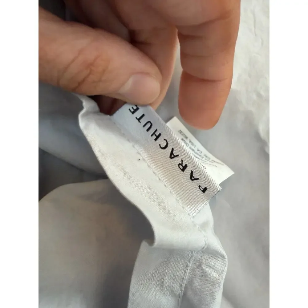 PARACHUTE Percale Cotton KING Pillow Sham Set(2) Light Gray $89 NWT